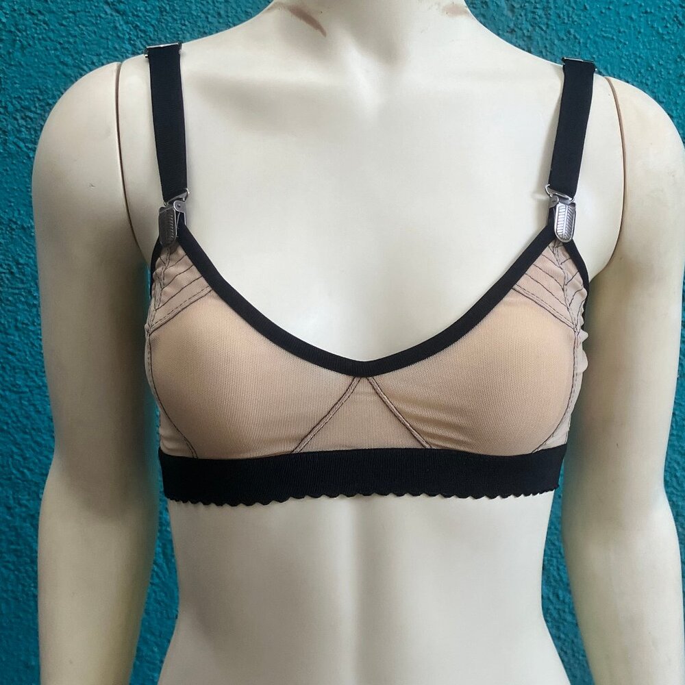 Lip Service girdle mesh bra nude S small NWOT